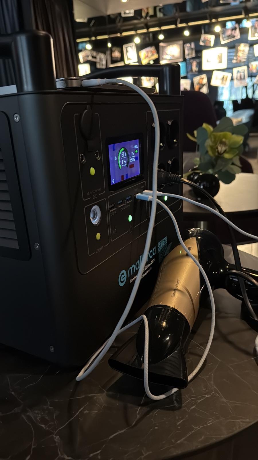 Prototype powering devices during a real load test